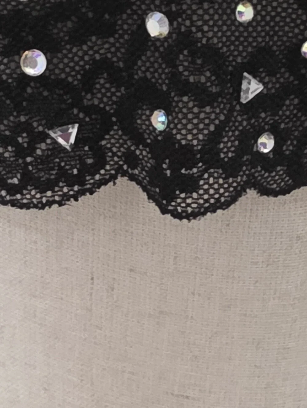 PINK Victoria's Secret Black Lace sheer bling rhinestones Bralette